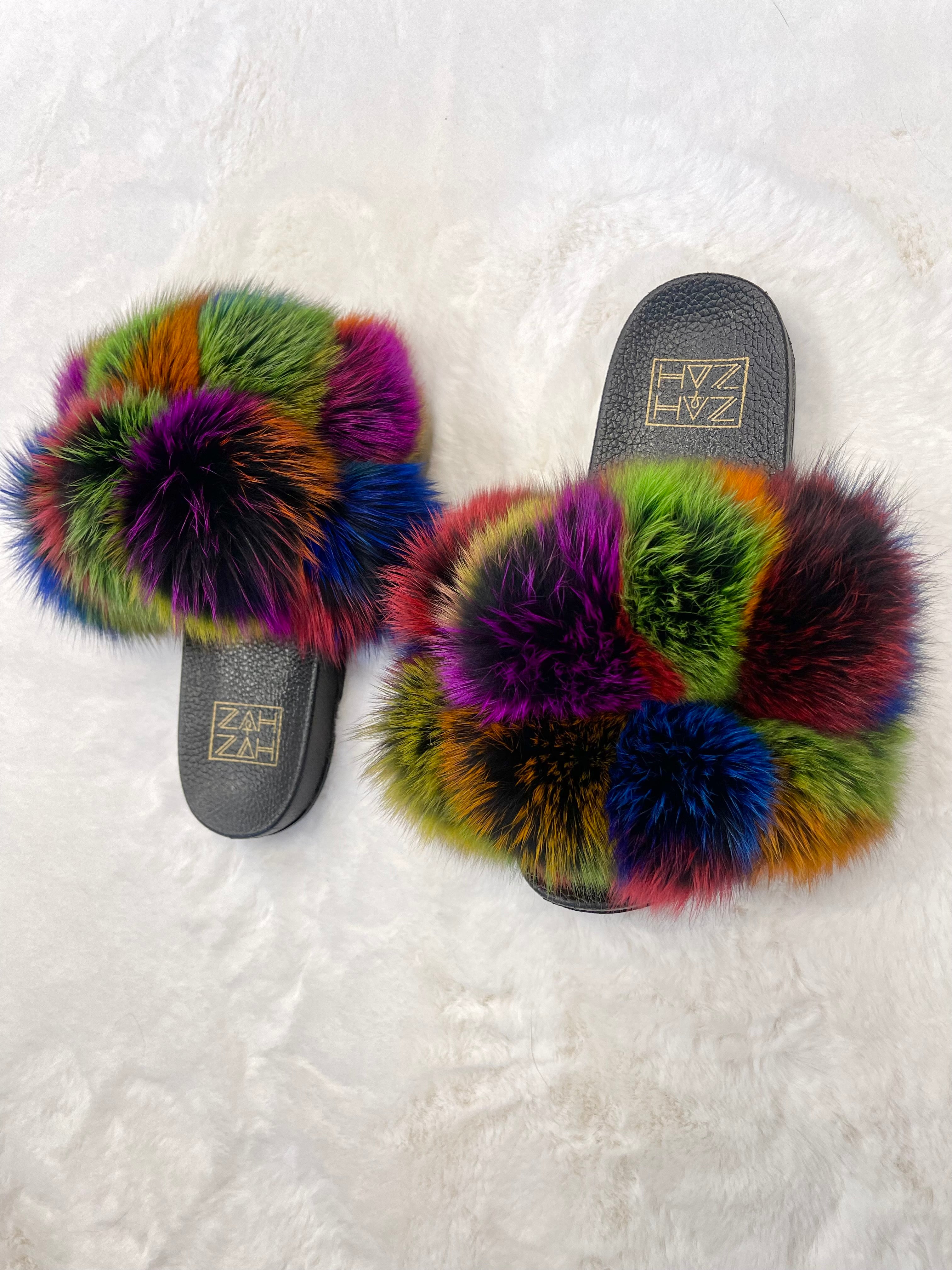 Tie Dye Punch Puff Slide